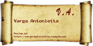 Varga Antonietta névjegykártya